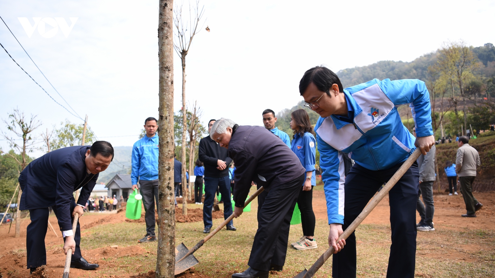 Hàng nghìn đồng bào các dân tộc và thanh niên tham gia Tết trồng cây tại Hòa Bình
