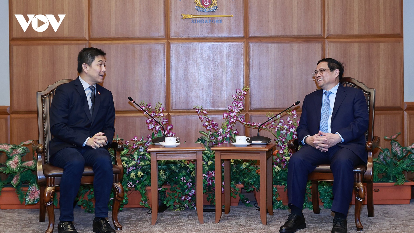 Thủ tướng Phạm Minh Chính hội kiến Chủ tịch Quốc hội Singapore Tan Chuan-Jin