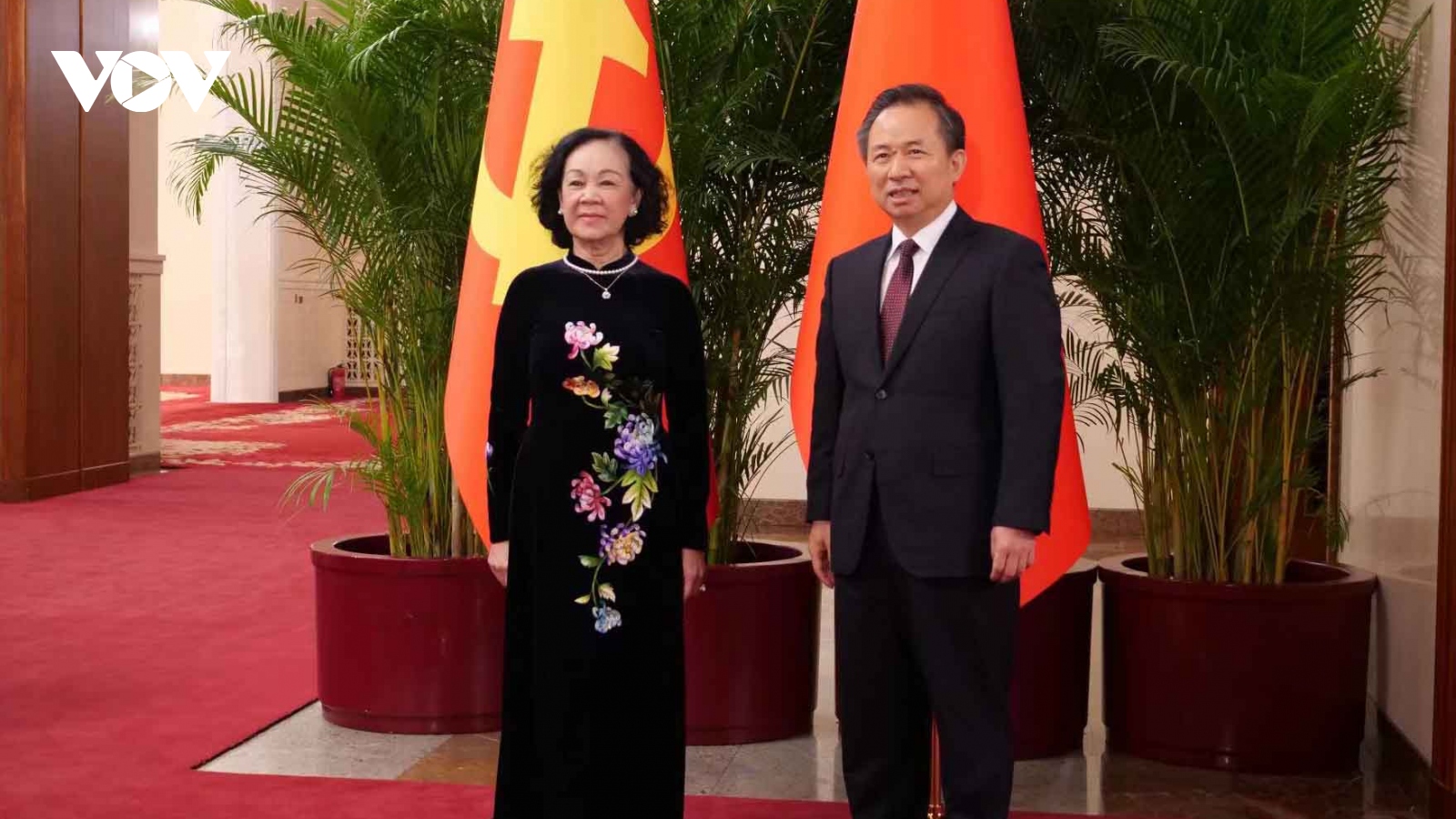 Thường trực Ban Bí thư Trương Thị Mai hội đàm với Trưởng Ban Tổ chức ĐCS Trung Quốc