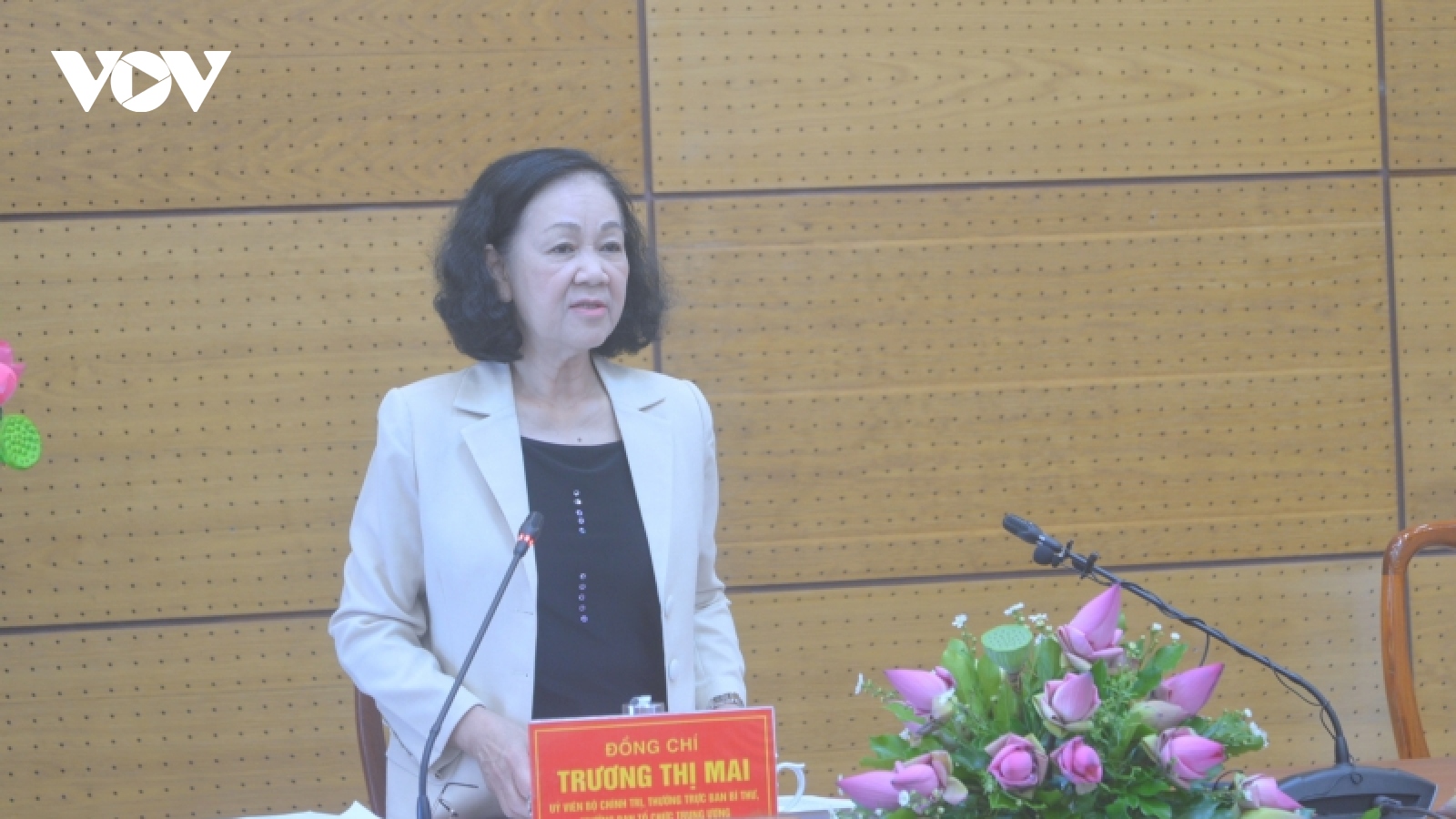 Bà Trương Thị Mai làm việc với Ban Thường vụ Tỉnh ủy Đồng Tháp