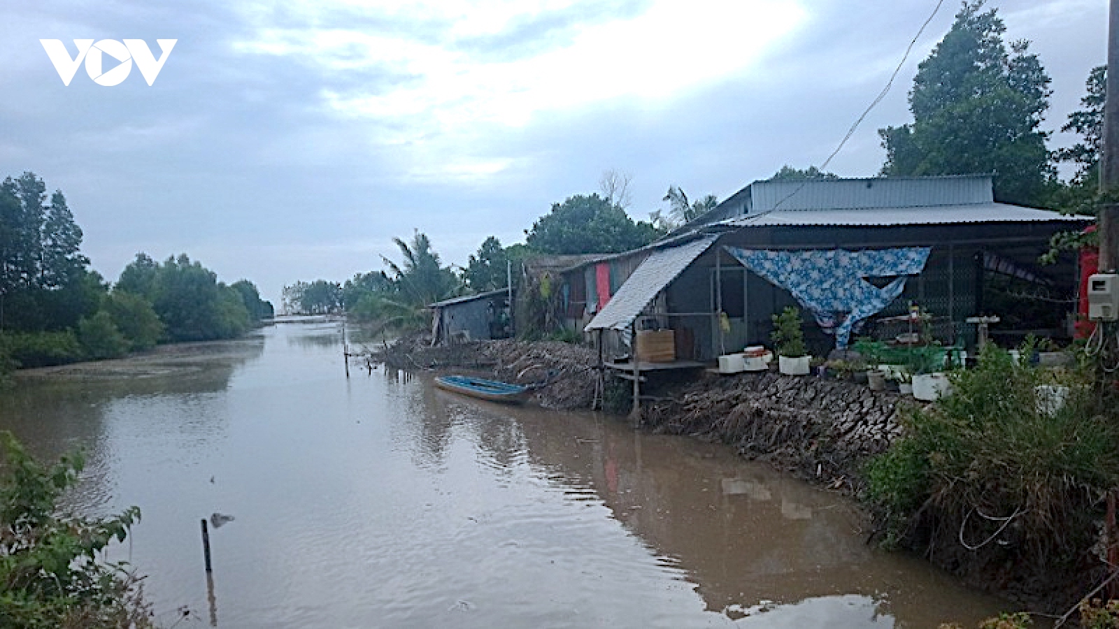 Sạt lở ở Cà Mau làm thiệt hại nhiều nhà dân, vuông tôm liền với biển