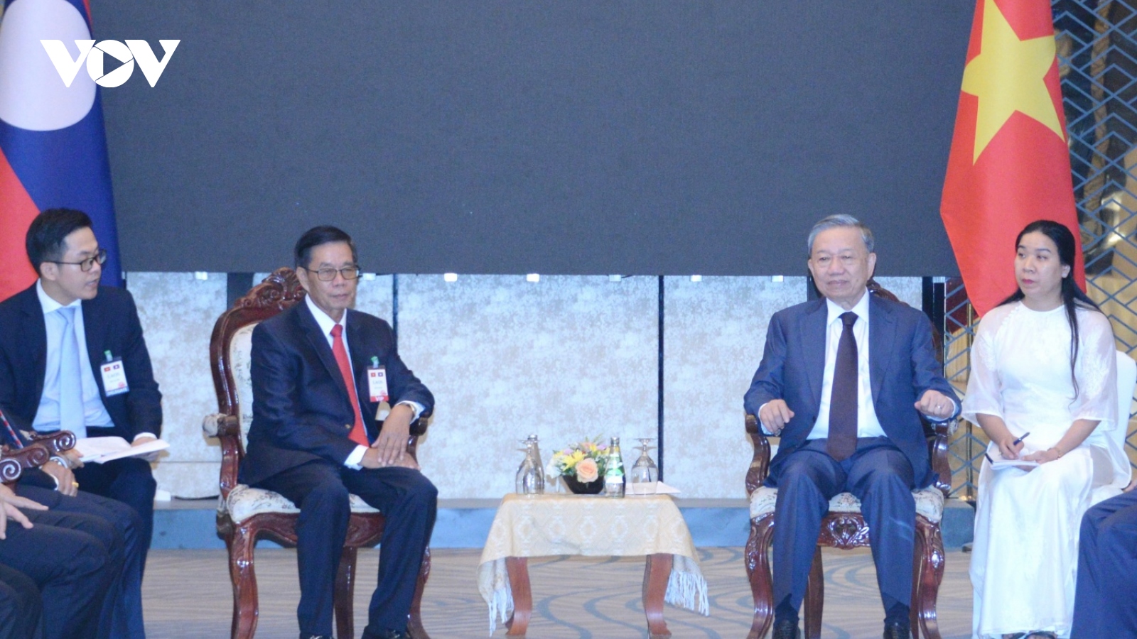 Chủ tịch nước Tô Lâm tiếp Chủ tịch Mặt trận Lào xây dựng đất nước
