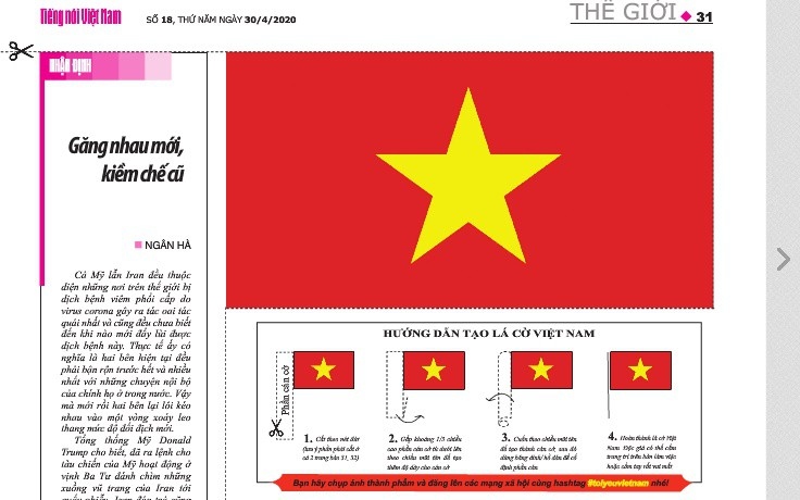 Lá cờ đặc biệt chào mừng 45 năm đất nước thống nhất