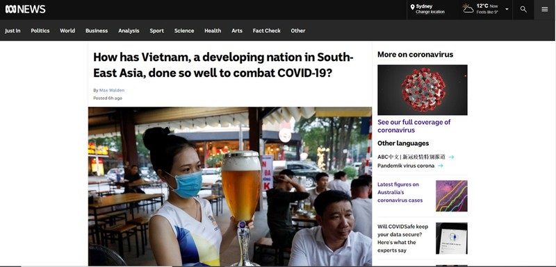 Báo Australia lý giải nguyên nhân Việt Nam chống Covid-19 hiệu quả
