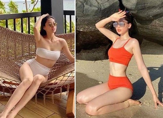Dàn Hoa hậu, Á hậu khoe body đẹp hút mắt với áo tắm trên bãi biển