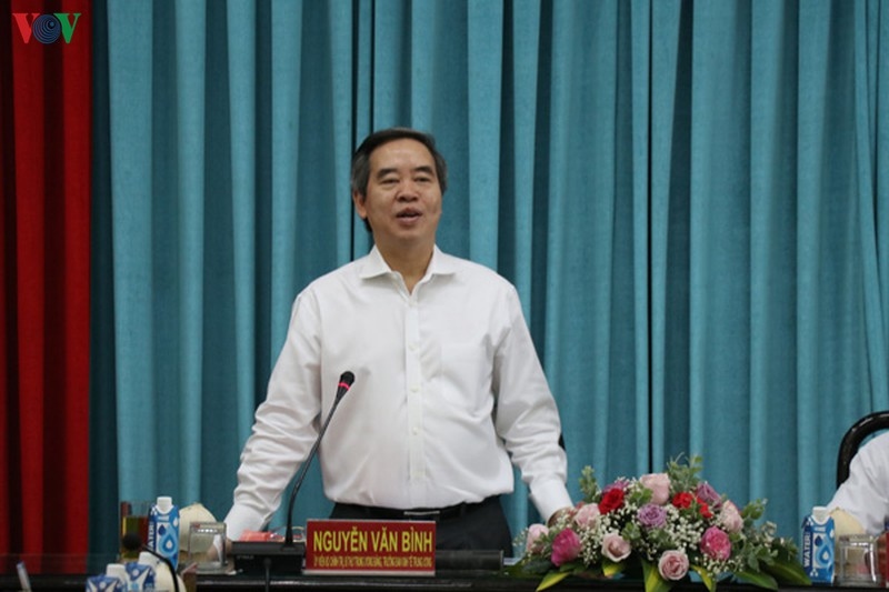 Trưởng Ban Kinh tế Trung ương Nguyễn Văn Bình làm việc tại Tỉnh ủy Bến Tre