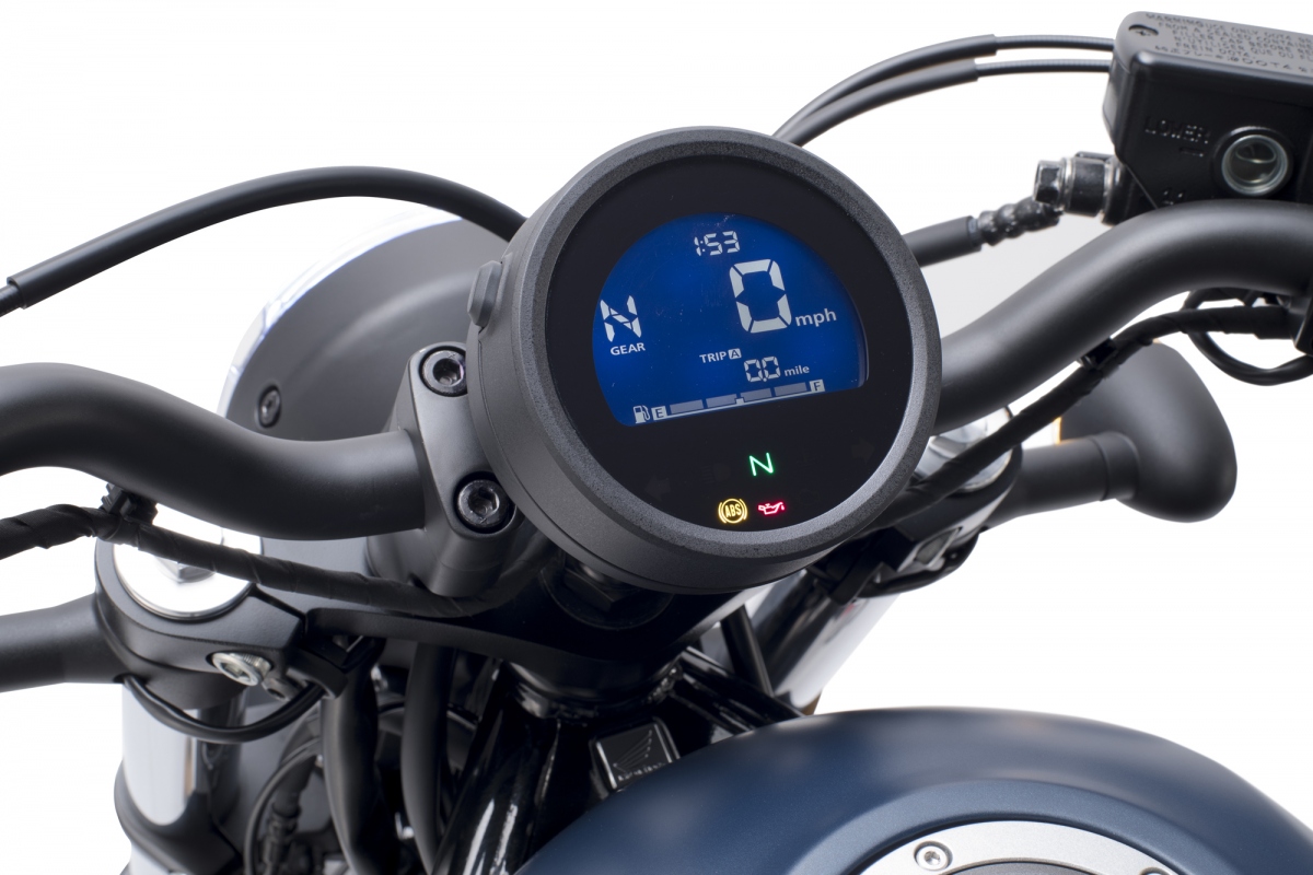 Màn hình LCD âm bản trên Rebel 500 mới.