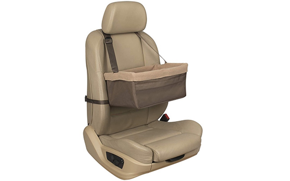 Đây là mẫu ghế của PetSafe Happy Ride Deluxe Booster Seat với nhiều tùy chọn phù hợp với cân nặng và kích thước của thú cưng.