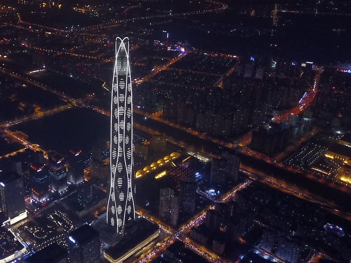 Chiếm giữ vị trí thứ 8 là toà tháp cũng là trung tâm tài chính ở Thiên Tân, Trung Quốc./.