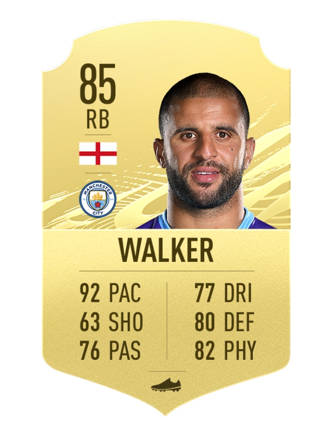 5. Walker (Man City - Chỉ số chung 85)