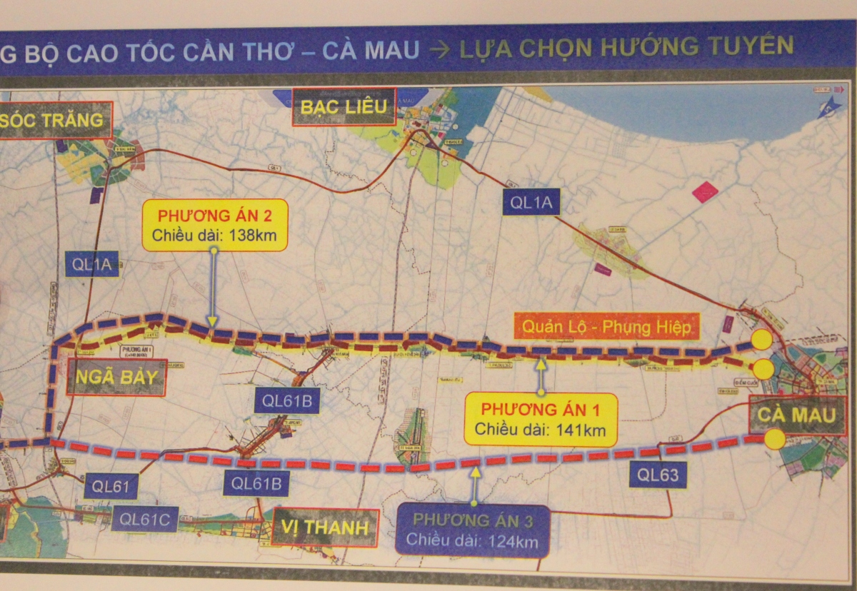 Cao tốc Cần Thơ - Cà Mau có phương án đầu tư cao nhất là 61.000 tỷ đồng