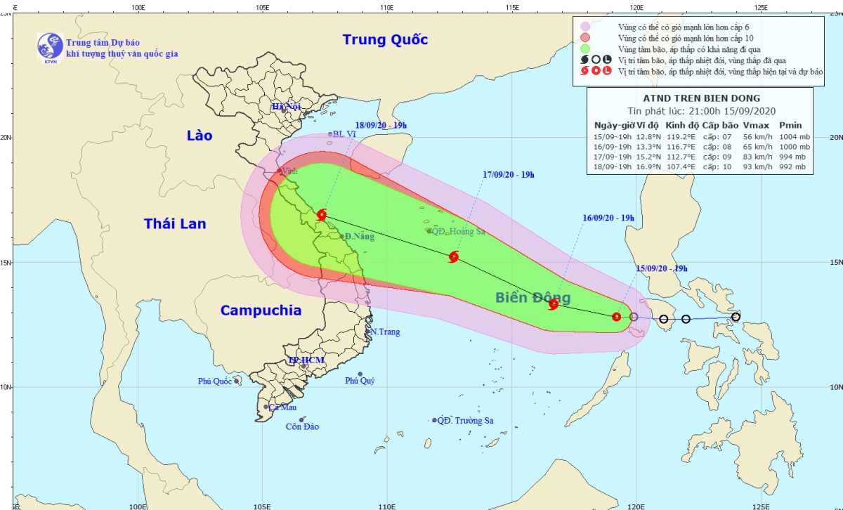 Áp thấp nhiệt đới giật cấp 9 có khả năng mạnh lên thành bão trên biển Đông