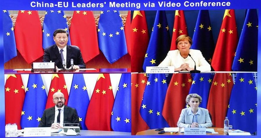 Hội nghị Thượng đỉnh Liên minh châu Âu (EU)-Trung Quốc. Ảnh: Tân Hoa Xã.