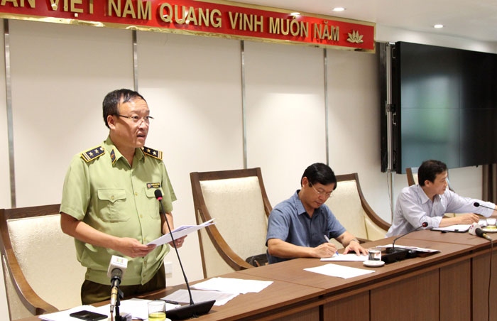 Phó Cục trưởng Cục Quản lý thị trường Hà Nội Nguyễn Minh Hùng thông tin.