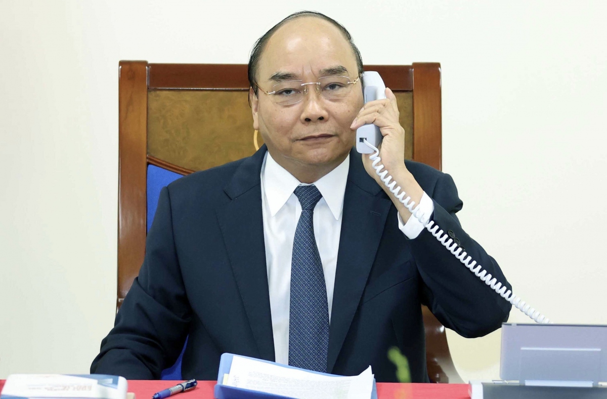  Prime Minister Nguyen Xuan Phuc hold phone talks with his German counterpart Angela Merkel on the occasion of the 45th anniversary of Vietnam – Germany diplomatic ties (Photo: VGP)