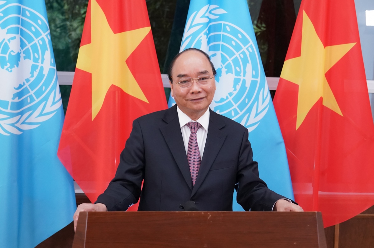 PM Nguyen Xuan Phuc voices Vietnam's commitment to promoting multilateralism in settling global issues. (Photo: VGP)