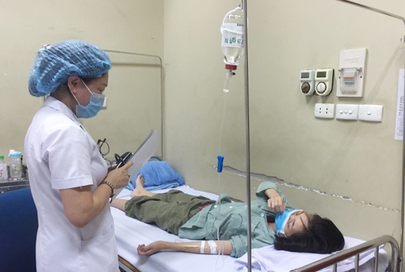 Bệnh nhân mắc sốt xuất huyết điều trị tại Bệnh viện Hữu nghị.