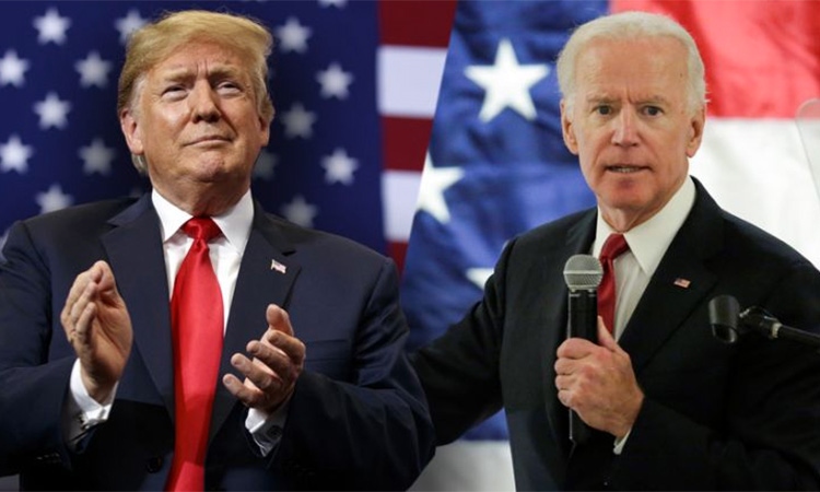 Tổng thống Mỹ Donald Trump (trái) và ứng viên đảng Dân chủ Joe Biden (phải). Ảnh: Gulf Today