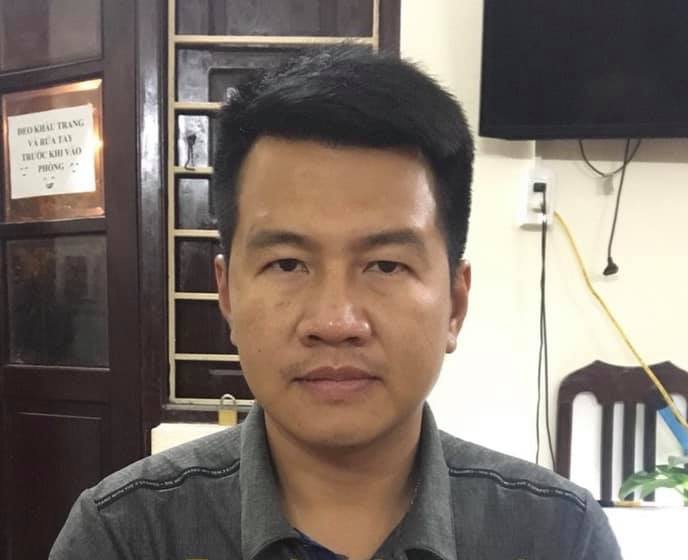Nguyễn Phú Cường tại cơ quan công an (Ảnh: CAHN)
