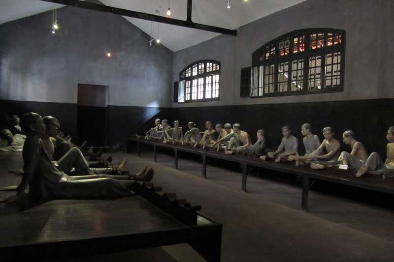Hoa Lo Prison was originally built by French colonists to jail Vietnamese political prisoners. The prison, also known as the Hanoi Hilton, is most notable for its torture, starvation, and even murder of local inmates. The majority of the prison was demolished in the mid-1990s and the site is now used as a museum.