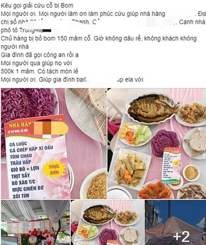 Nội dung chia sẻ trên mạng xã hội.