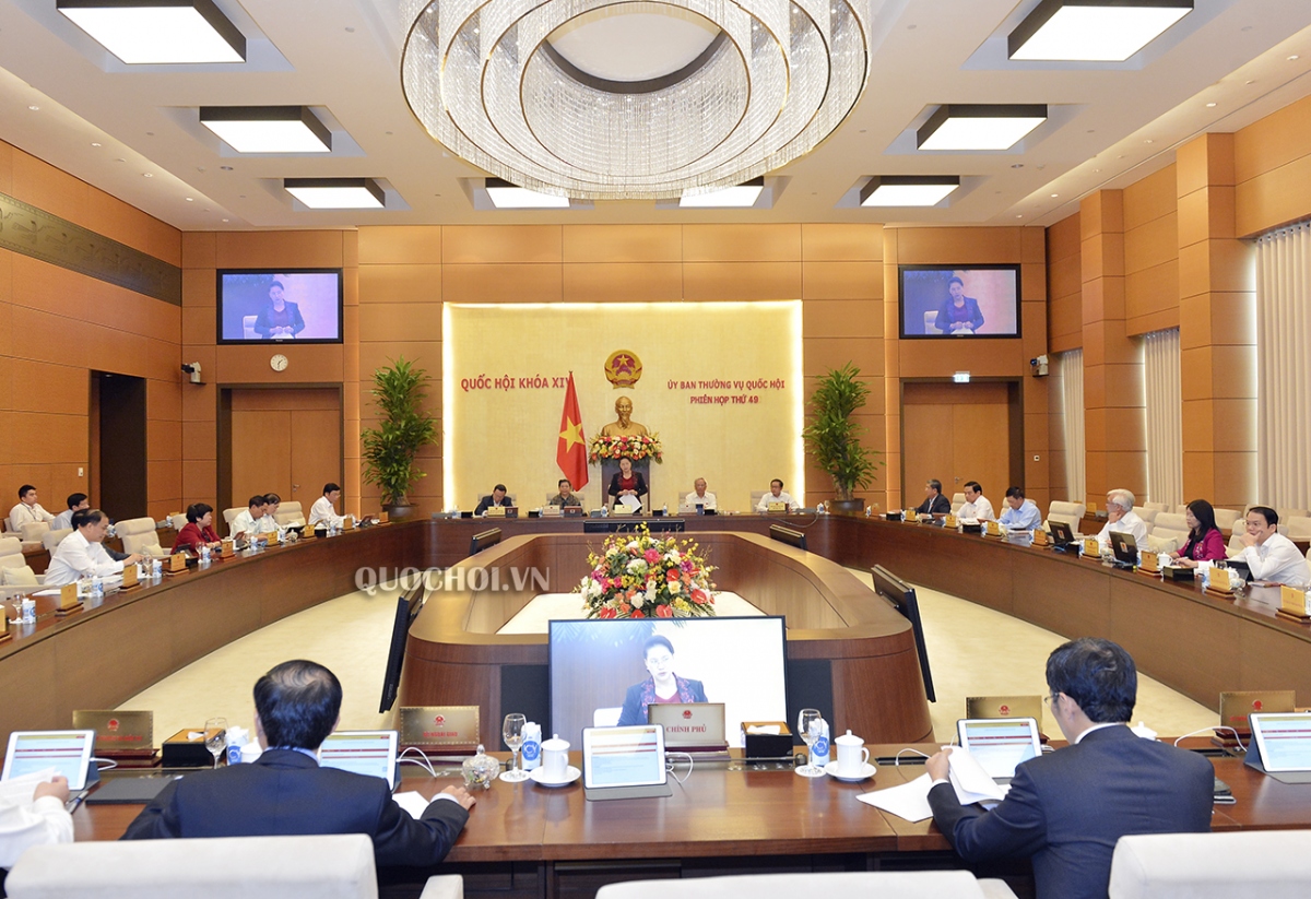Toàn cảnh Khai mạc Phiên họp thứ 49 của Ủy ban Thường vụ Quốc hội.