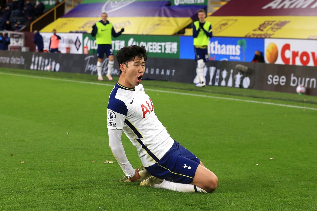 Son Heung Min ghi bàn duy nhất giúp Tottenham hạ Burnley. (Ảnh: Getty).