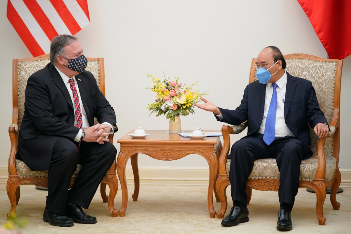 Thủ tướng Nguyễn Xuân Phúc tiếp Ngoại trưởng Hoa Kỳ Michael Richard Pompeo. Ảnh: Chính phủ