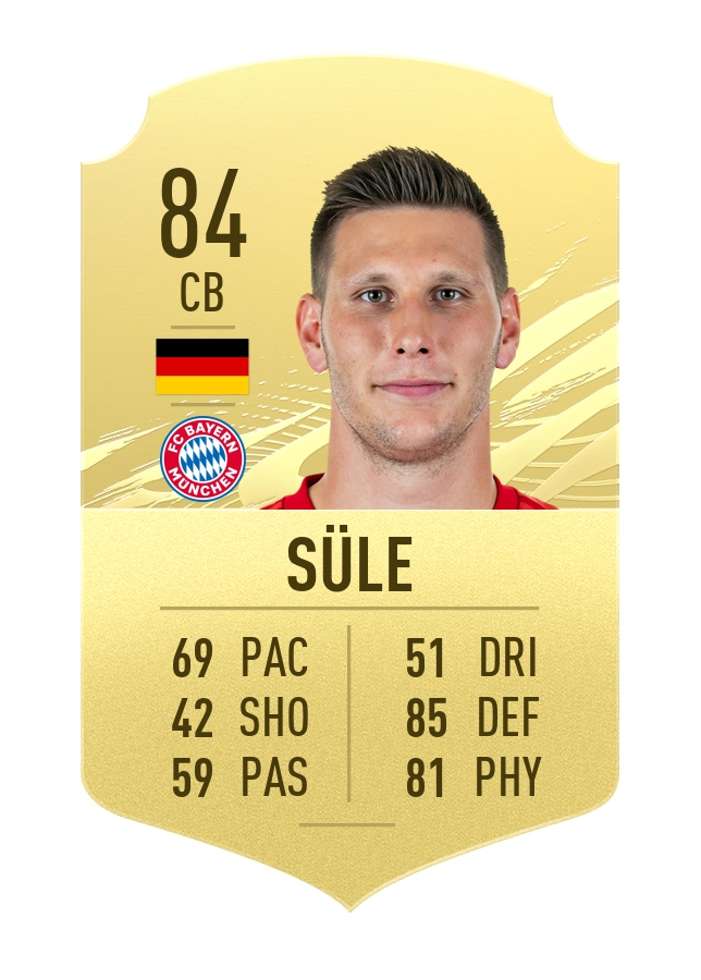 Trung vệ: Niklas Süle | Bayern München | Chỉ số tổng thể 84