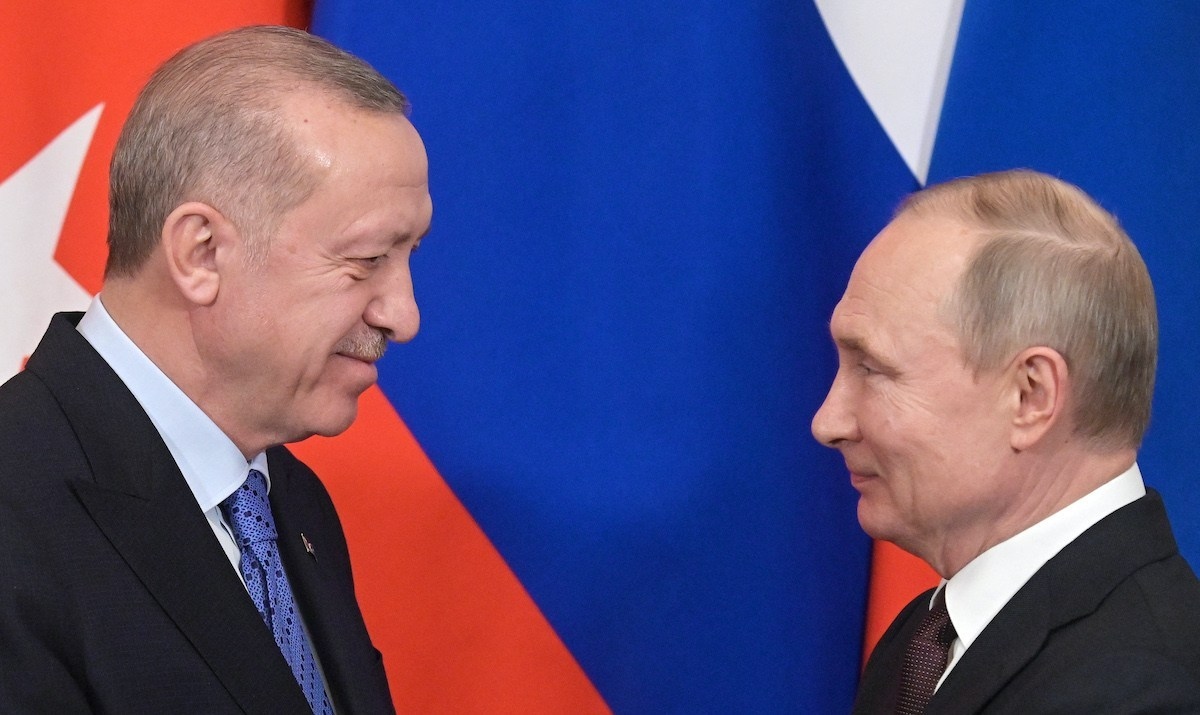 Tổng thống Thổ Nhĩ Kỳ Erdogan và Tổng thống Nga Putin. Ảnh: AFP