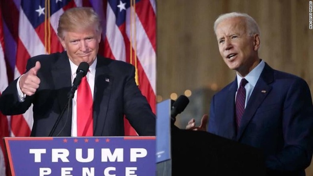 Tổng thống Mỹ Donald Trump và ứng viên Tổng thống đảng Dân chủ Joe Biden. Ảnh: CNN.