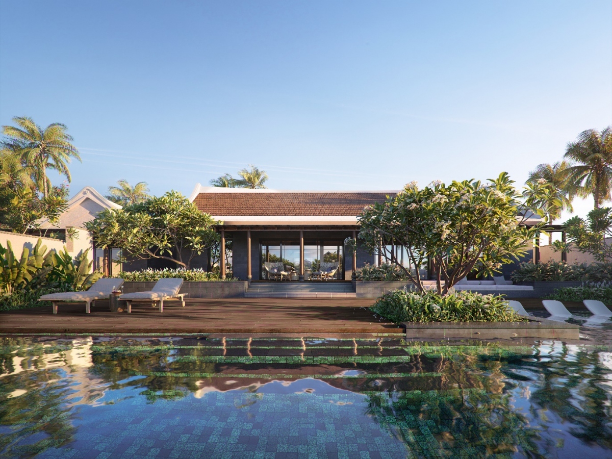 Dinh thự Park Hyatt Phu Quoc Residences mang âm hưởng văn hóa bản địa trong thiết kế.