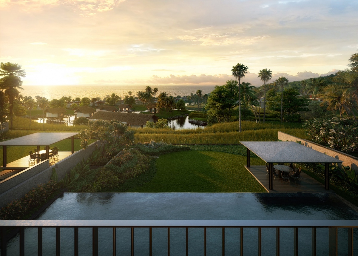 Dinh thự Hill Villa của Park Hyatt Phu Quoc Residences có vị trí lưng tựa núi, mặt hướng biển.