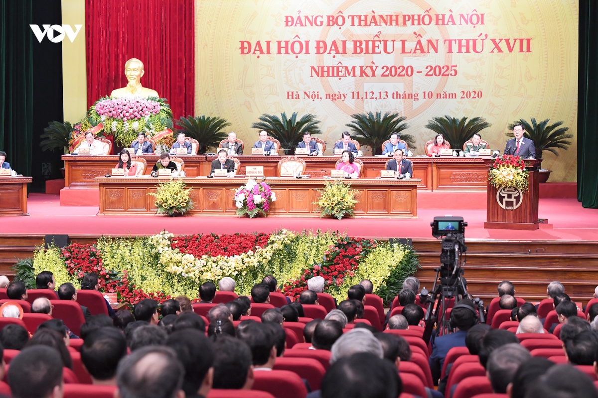 Đại hội đại biểu Đảng bộ Thành phố Hà Nội chính thức khai mạc sáng 12/10. Ảnh: Ngọc Thành