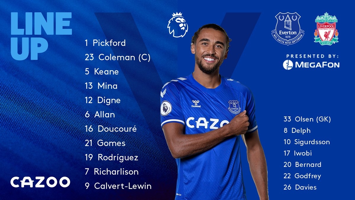 Đội hình xuất phát của Everton. (Ảnh: Everton)