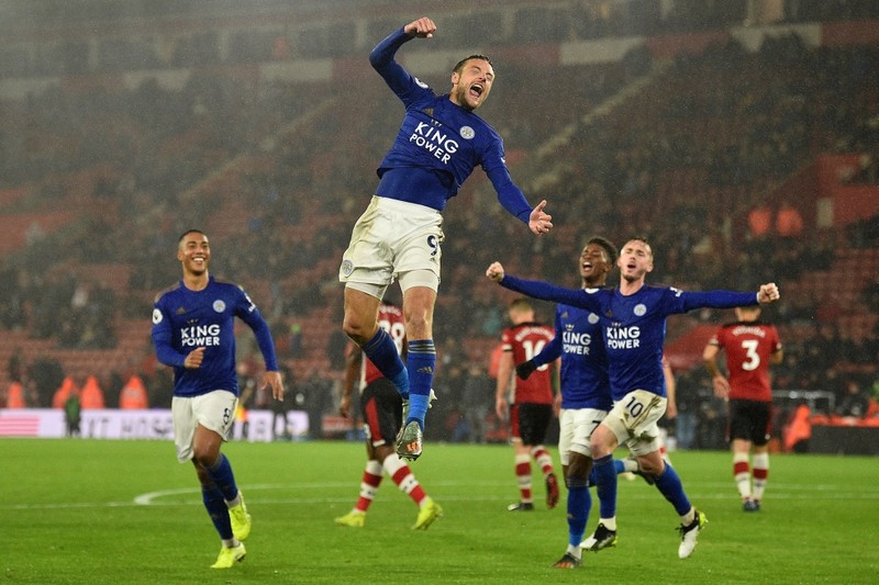 Leicester lập hàng loạt kỷ lục sau chiến thắng Southampton 9-0 ngày này 1 năm trước. (Ảnh: Getty).