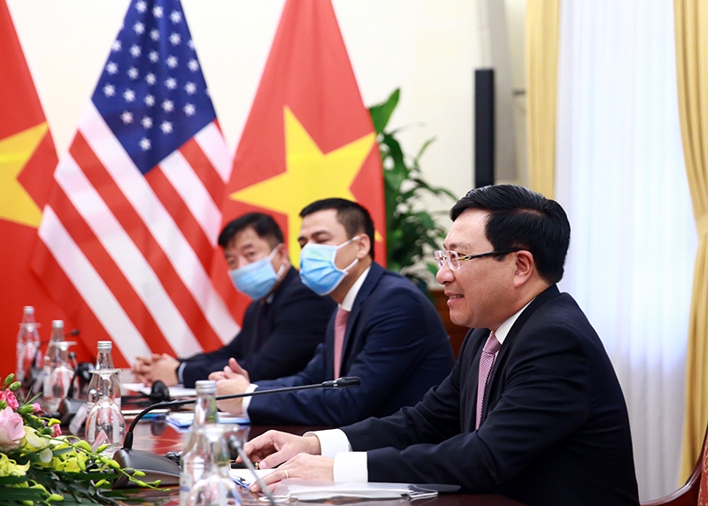 Phó Thủ tướng, Bộ trưởng Ngoại giao Phạm Bình Minh khẳng định Việt Nam coi trọng quan hệ Đối tác toàn diện với Hoa Kỳ.