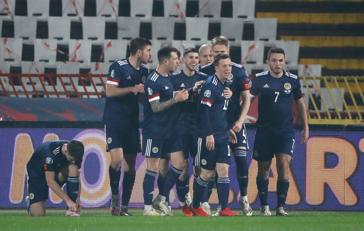 Scotland là đội cuối cùng giành vé dự EURO 2020 sau loạt đá luân lưu ở trận đấu với Serbia. (Ảnh: Getty).