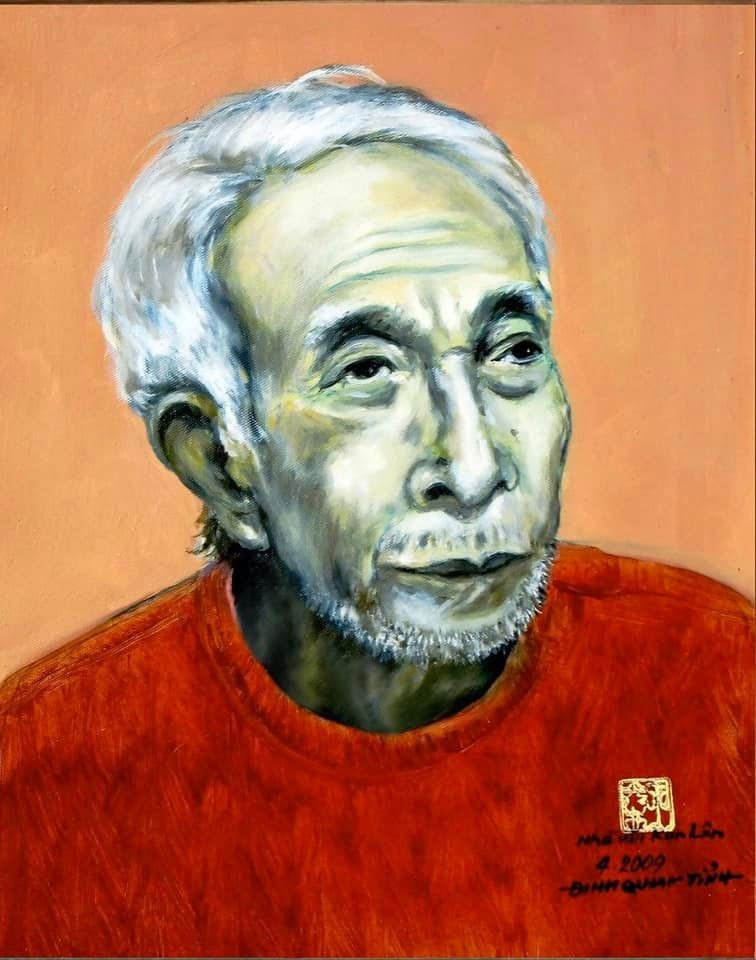 Chân dung nhà văn Kim Lân của họa sĩ Ba Tỉnh.