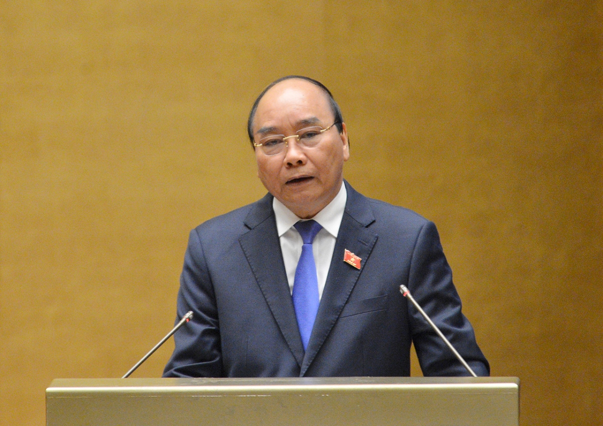 Thủ tướng Chính phủ Nguyễn Xuân Phúc trả lời chất vấn trước Quốc hội. Ảnh: Quochoi.vn
