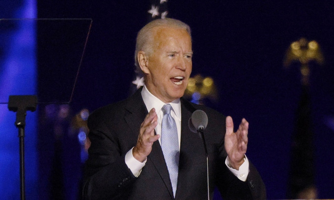 Ông Biden phát biểu tối 7/11 (giờ Mỹ). Ảnh: AFP