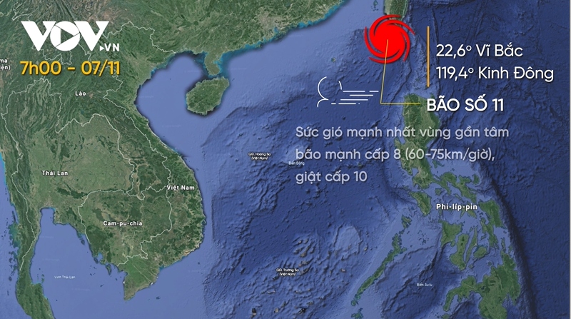 Bão số 11 giảm cấp và suy yếu thành áp thấp trên biển
