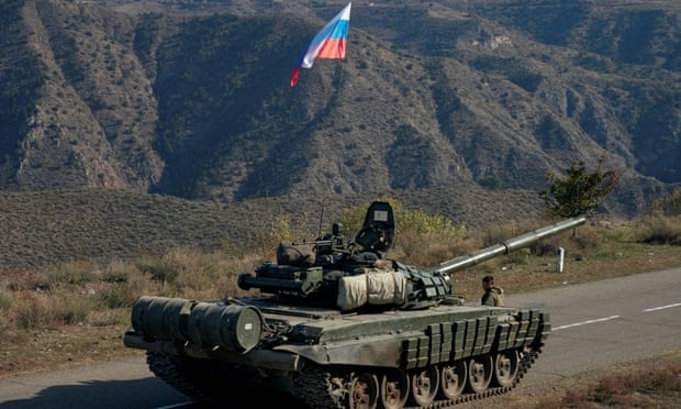 Lực lượng gìn giữ hòa bình Nga ở khu vực Nagorno-Karabakh. Ảnh: Reuters