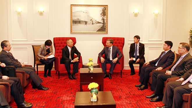 Bộ trưởng Tô Lâm tiếp Thứ trưởng Bộ An ninh Quốc gia Trung Quốc. (Ảnh: Báo Công an nhân dân)