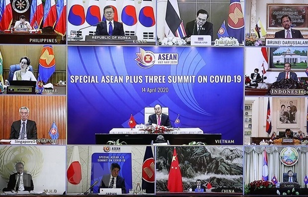 Prime Minister Nguyen Xuan Phuc chairs the Special ASEAN Plus Three Summit on COVID-19 in April. (Photo: VNA)