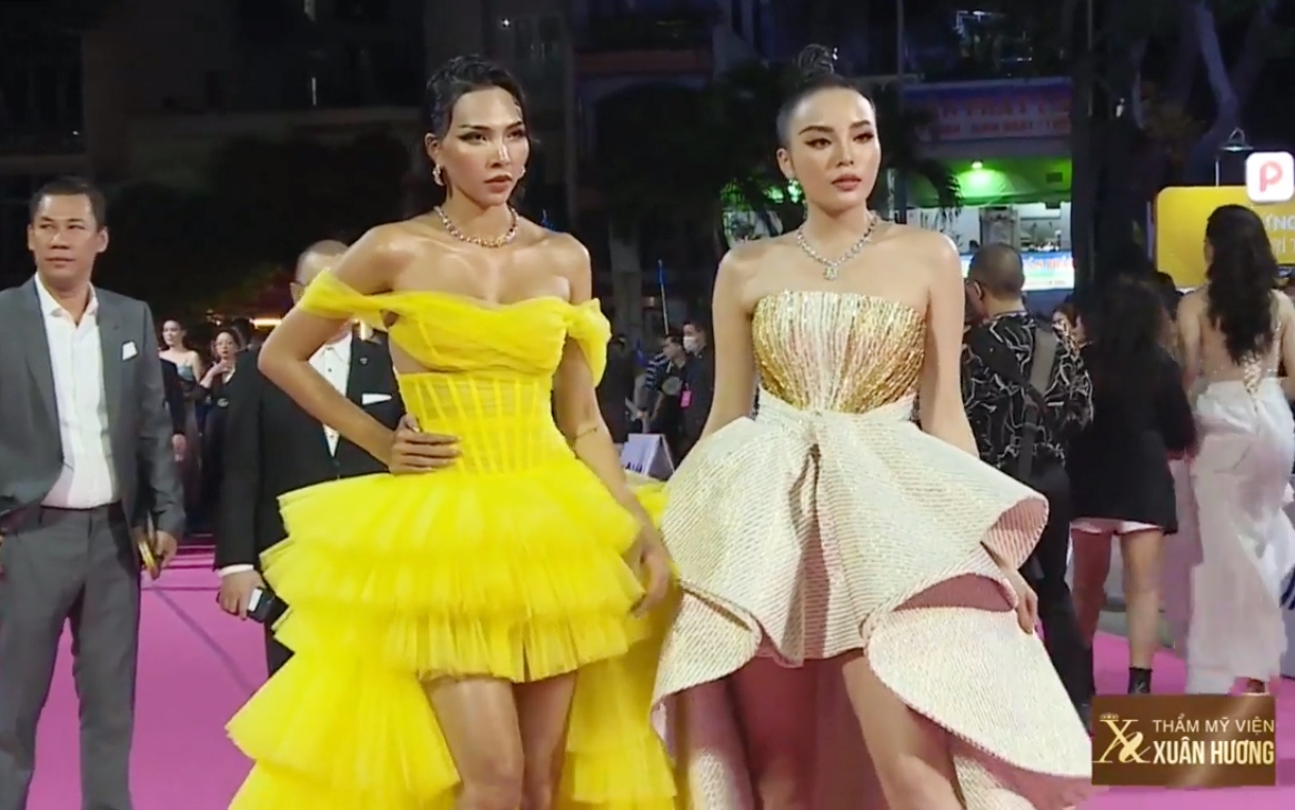 Hoa hậu Kỳ Duyên và siêu mẫu Minh Triệu.