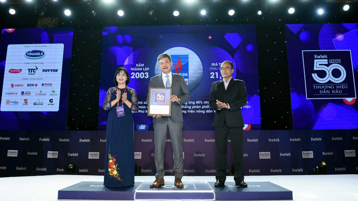 PVFCCo tiếp tục nằm trong Top 50 thương hiệu dẫn đầu Việt Nam