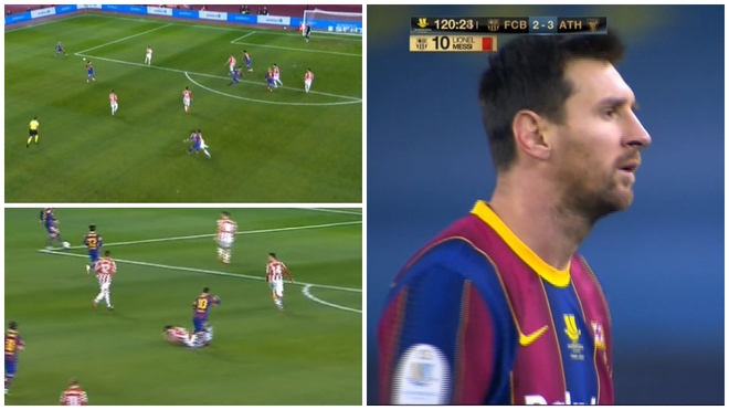 Messi lĩnh thẻ đỏ, Barca thua ngược Bilbao ở chung kết Siêu cúp Tây Ban Nha
