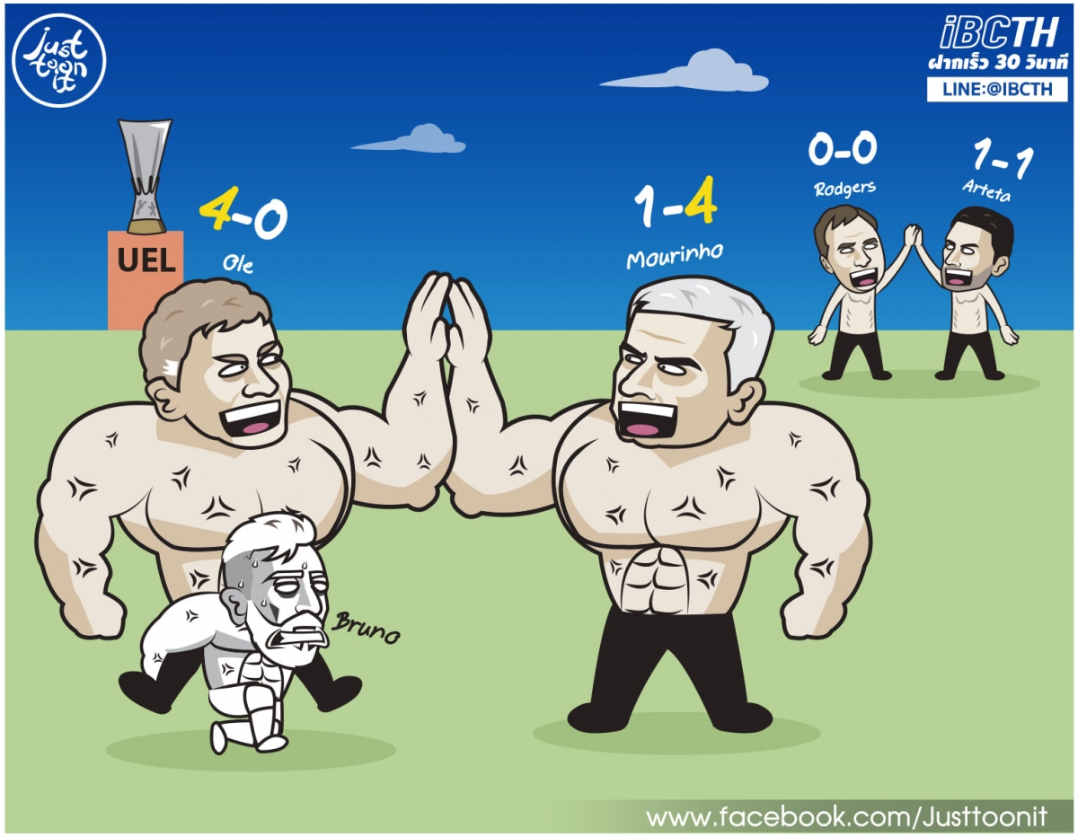 Biếm họa 24h: HLV Solskjaer và HLV Mourinho khoe cơ bắp cuồn cuộn