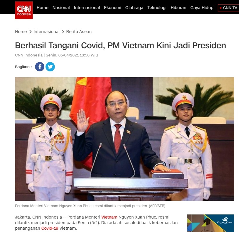 Báo chí Indonesia đánh giá cao đội ngũ lãnh đạo mới của Việt Nam